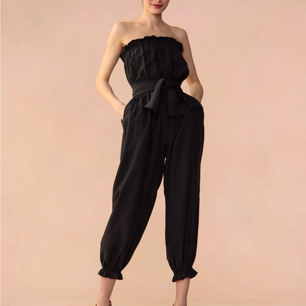 Elegant Black Strapless Jumpsuit Cynthia Rowley NWT XS